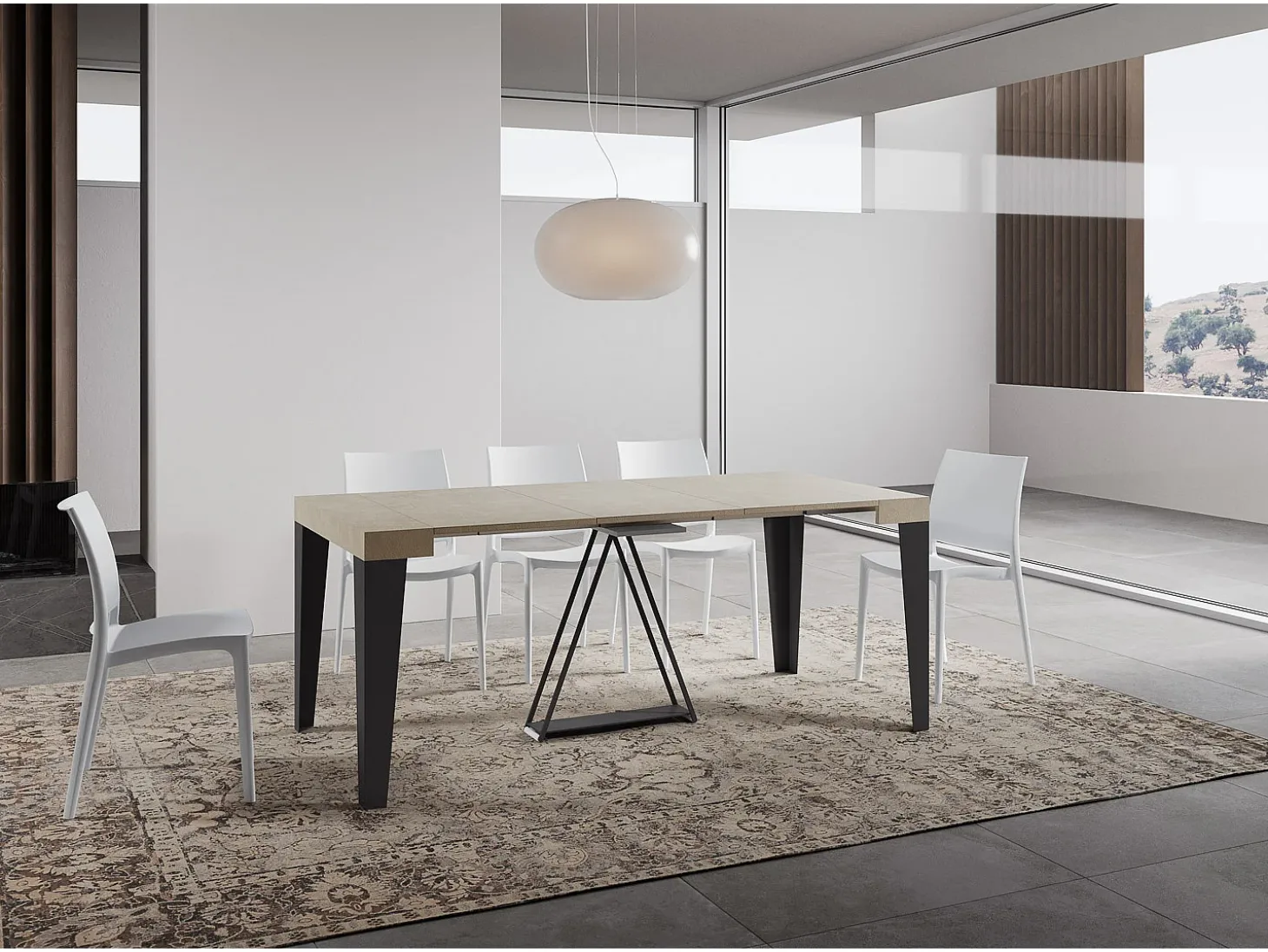 Mesa consola extensível 90x40/196 cm Algo Small caxemira quadro antracite