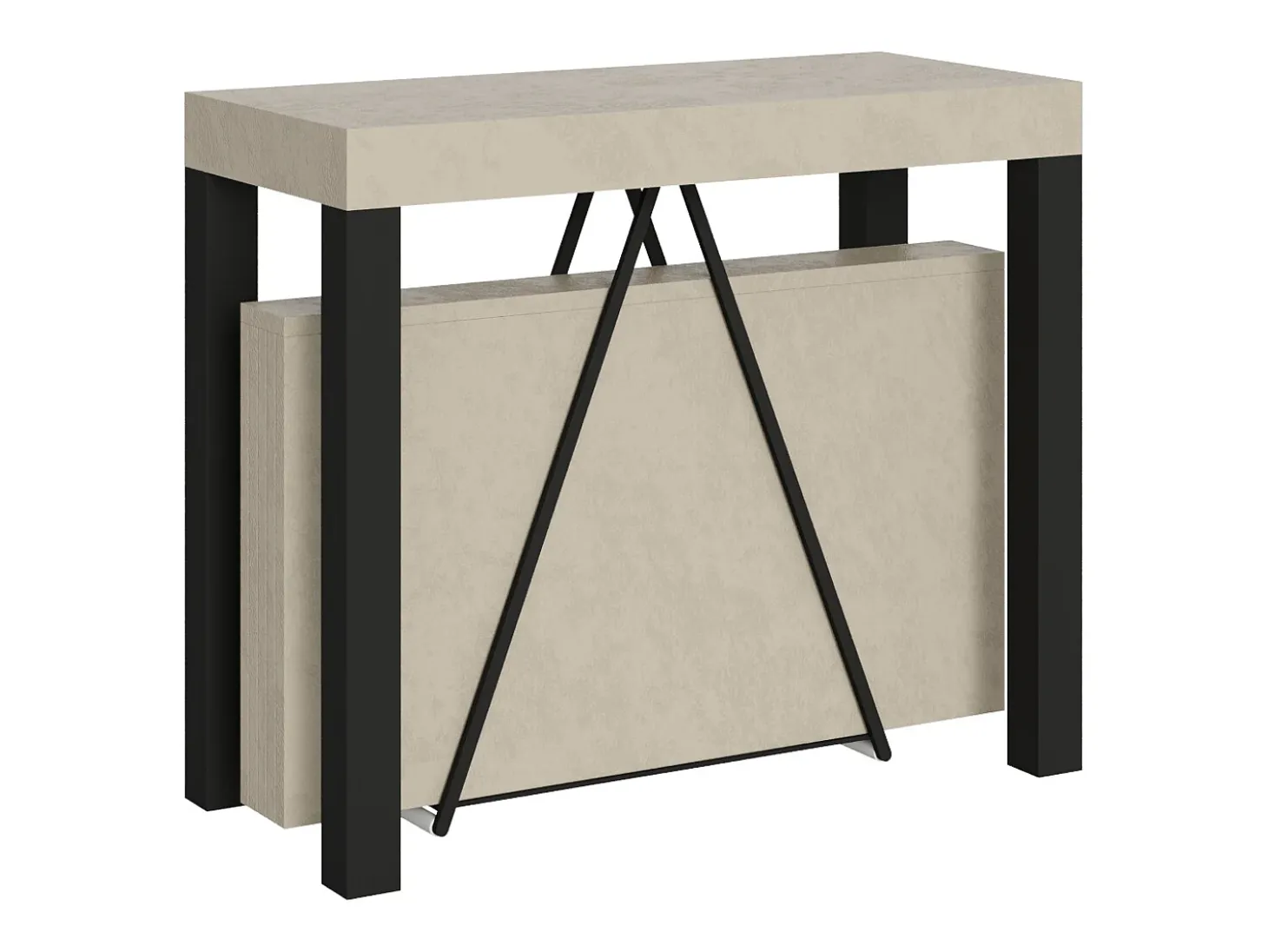 Mesa consola extensível 90x40/300 cm Tiris caxemira quadro antracite