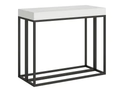 Mesa consola extensível 90x40/196 cm Epoca Small Cinza Branca quadro Antracite