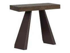 Mesa consola extensível 90x40/196 cm Diamante Small Nogueira quadro Urso
