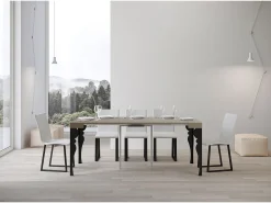 Mesa consola extensível 90x40/300 cm Paxon Cachemira quadro Antracite