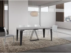 Mesa consola extensível 90x40/196 cm Algo Small cimento quadro antracite