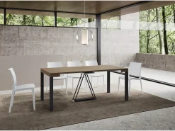 Mesa consola extensível 90x40/196 cm Tiris Small tortora quadro antracite