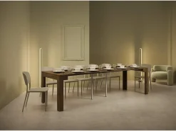 Mesa consola extensível 90x42/302 cm Bora nogueira