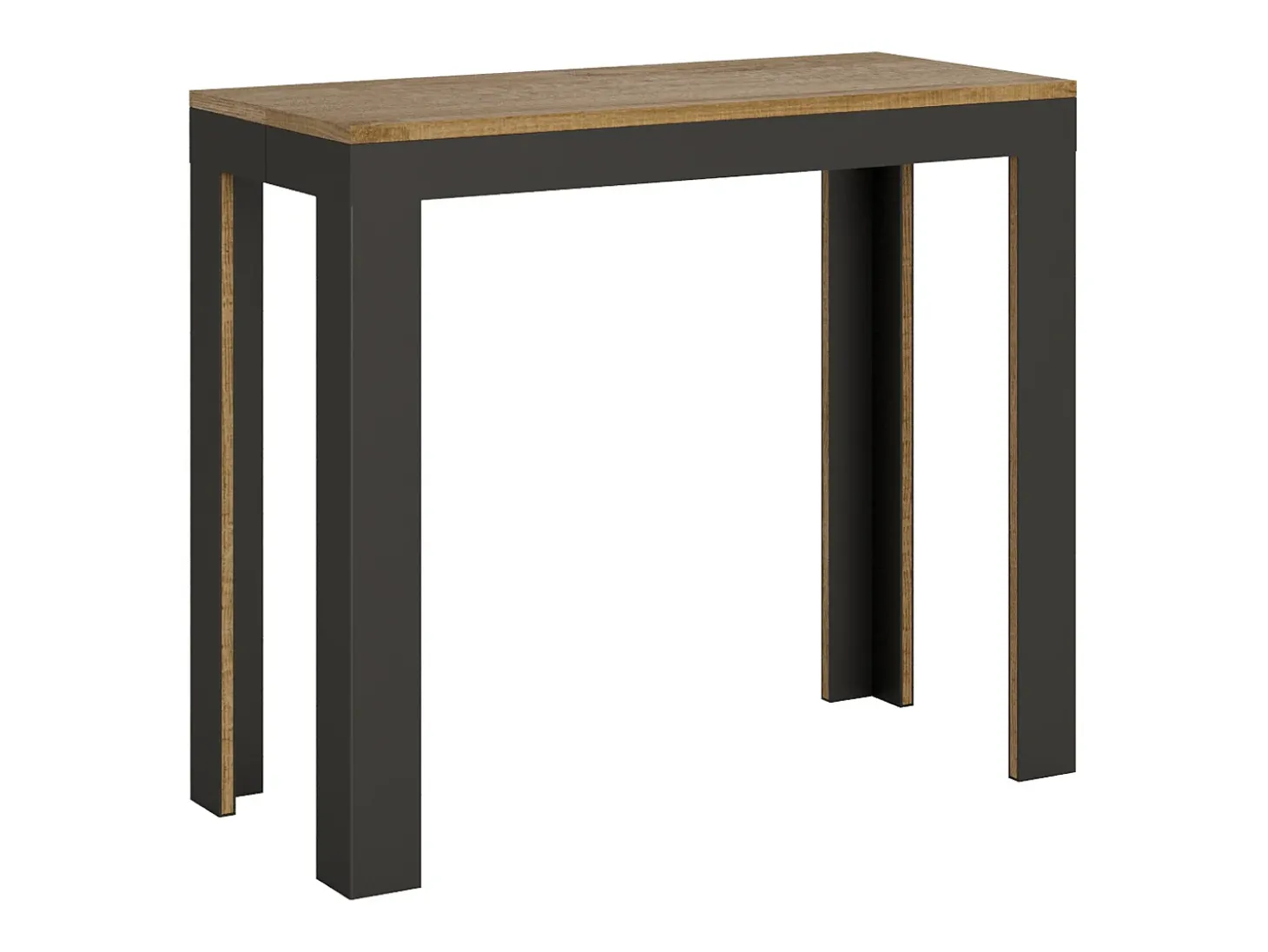 Mesa consola extensível 90x40/196 cm Linea Evolution Small Carvalho Natural quadro Antracite