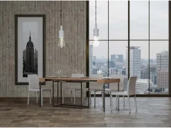 Mesa consola extensível 90x40/300 cm Nordica Carvalho Natural quadro Antracite