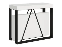 Mesa consola extensível 90x40/196 cm Sketa Small cinza branca quadro antracite