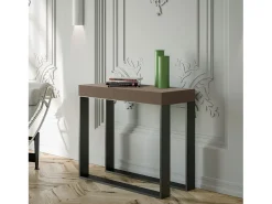 Mesa consola extensível 90x40/196 cm Elettra Small Tortora quadro Antracite