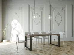 Mesa consola extensível 90x40/196 cm Elettra Small Tortora quadro Antracite