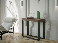 Mesa consola extensível 90x40/196 cm Elettra Small Tortora quadro Antracite