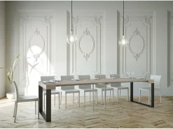 Mesa consola extensível 90x40/300 cm Elettra Cachemira quadro Antracite
