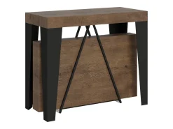 Mesa consola extensível 90x40/196 cm Algo Small nogueira quadro antracite