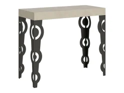 Mesa consola extensível 90x40/300 cm Karamay Cachemira quadro Antracite