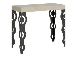 Mesa consola extensível 90x40/300 cm Karamay Cachemira quadro Antracite