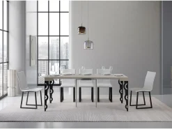 Mesa consola extensível 90x40/300 cm Karamay Cachemira quadro Antracite