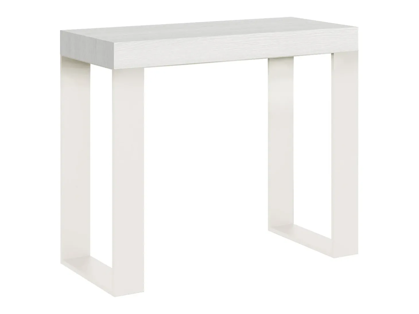 Mesa consola extensível 90x40/196 cm Tecno Small Cinza Branca quadro Branco