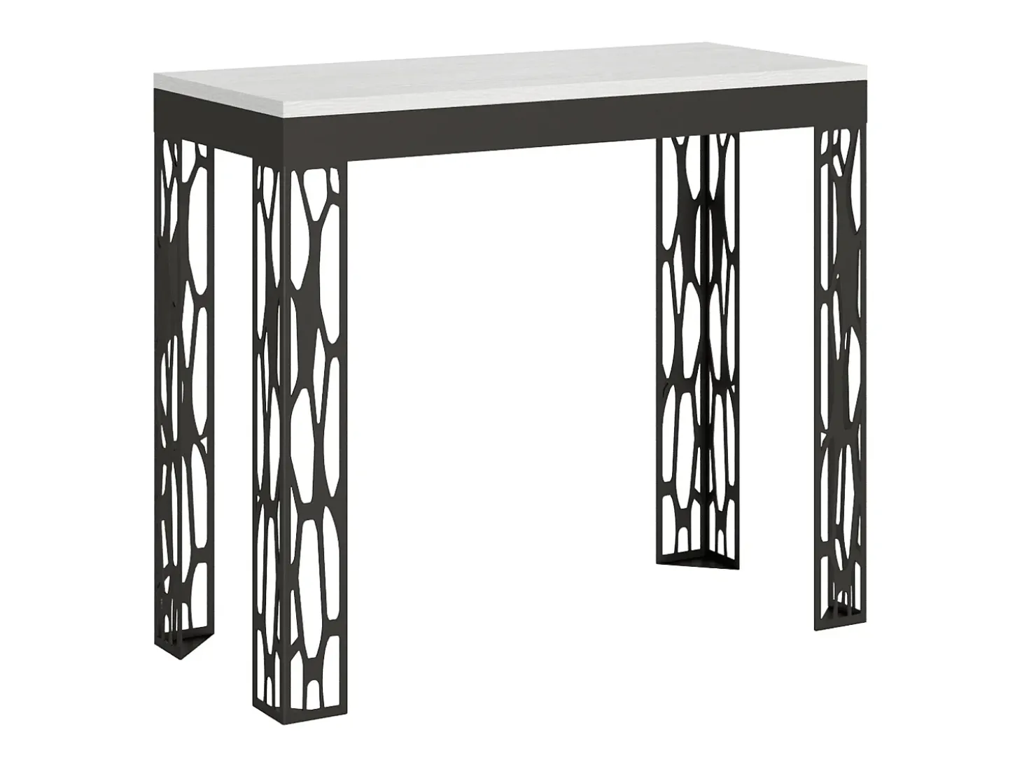 Mesa consola extensível 90x40/300 cm Ghibli Evolution Cinza Branca quadro Antracite