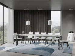 Mesa consola extensível 90x40/300 cm Ghibli Evolution Cinza Branca quadro Antracite