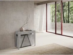 Mesa consola extensível 90x42/198 cm Zima Small cimento