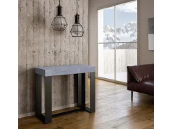 Mesa consola extensível 90x40/300 cm Futura Cimento quadro Antracite