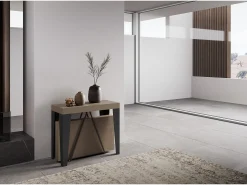 Mesa consola extensível 90x40/196 cm Algo Small tortora quadro antracite