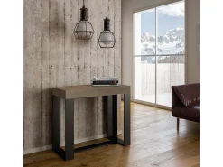 Mesa consola extensível 90x40/196 cm Futura Small Nogueira quadro Antracite