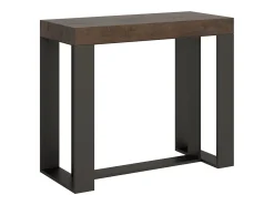 Mesa consola extensível 90x40/196 cm Futura Small Nogueira quadro Antracite