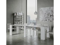 Mesa consola extensível 90x48/296 cm Venus Cinza Branca extensões internas