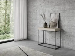 Mesa consola extensível 90x40/300 cm Nordica Cachemira quadro Antracite