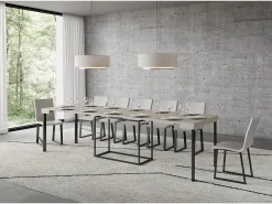 Mesa consola extensível 90x40/300 cm Nordica Cachemira quadro Antracite