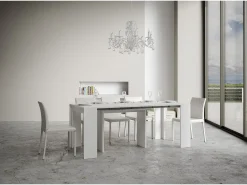 Mesa consola extensível 90x42/198 cm Mia Small Cinza Branca