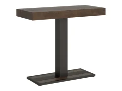 Mesa consola extensível 90x40/300 cm Capital Nogueira quadro Antracite