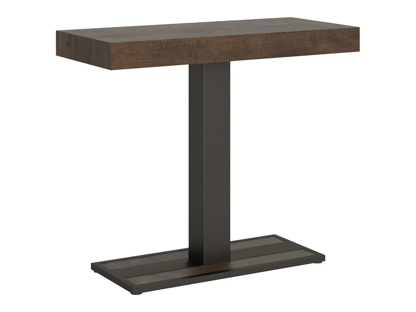 Mesa consola extensível 90x40/300 cm Capital Nogueira quadro Antracite