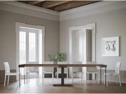 Mesa consola extensível 90x40/300 cm Capital Nogueira quadro Antracite