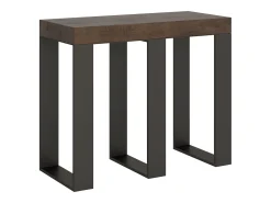 Mesa consola extensível 90x40/196 cm Sintesi Small Nogueira quadro Antracite