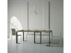 Mesa consola extensível 90x40/196 cm Sintesi Small Nogueira quadro Antracite