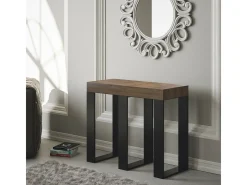 Mesa consola extensível 90x40/196 cm Sintesi Small Nogueira quadro Antracite