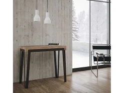 Mesa consola extensível 90x40/196 cm Rio Small Carvalho Natural quadro Ferrugem