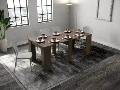 Mesa consola extensível 90x48/204 cm Anvar Small nogueira