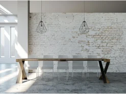 Mesa consola extensível 90x40/300 cm Diago Nogueira quadro Antracite