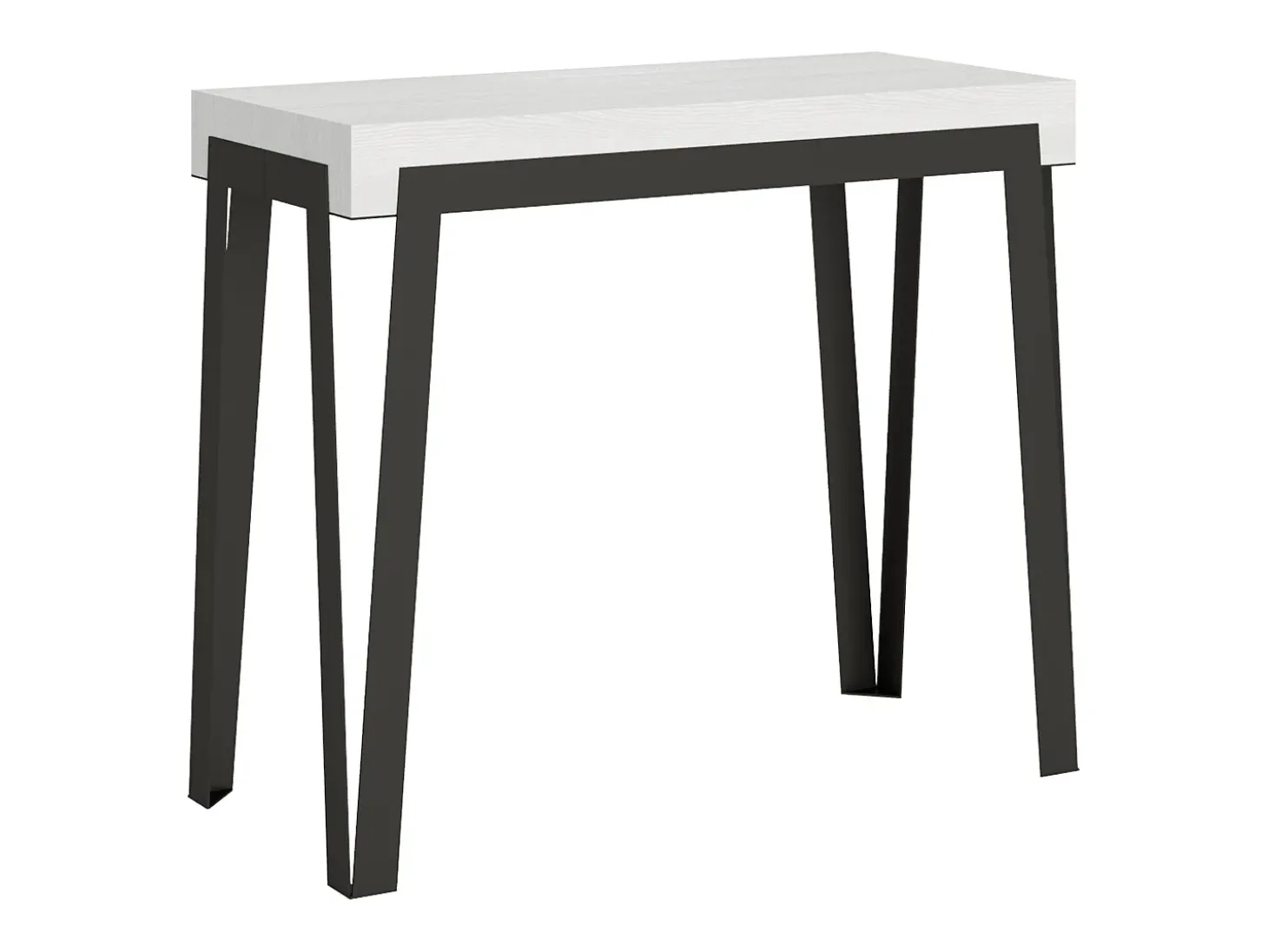 Mesa consola extensível 90x40/300 cm Rio Cinza Branca quadro Antracite