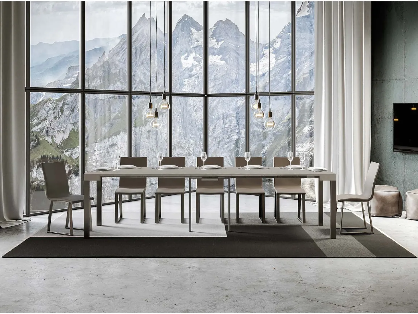 Mesa consola extensível 90x40/300 cm Everyday Cachemira quadro Antracite