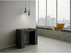 Mesa consola extensível 90x48/308 cm Basic Antracite Espatulado