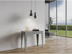 Mesa consola extensível 90x42/198 cm Isotta Small Cimento