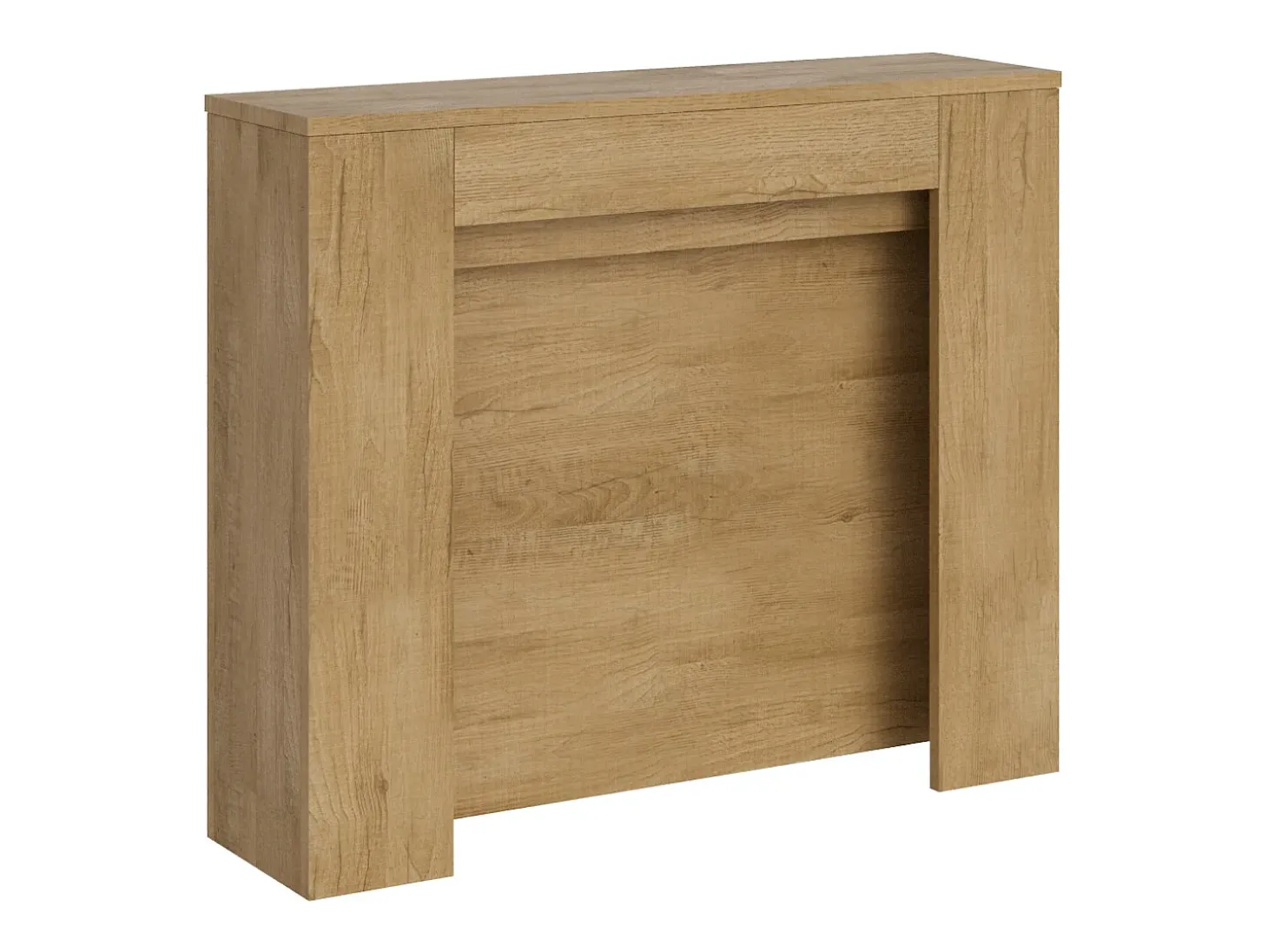 Mesa consola extensível 90x25/211 cm Kiba Carvalho Natural extensões internas