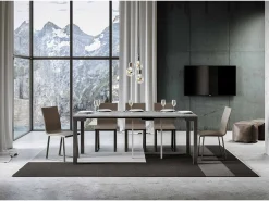 Mesa consola extensível 90x40/196 cm Everyday Small Evolution Cimento quadro Antracite