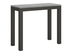 Mesa consola extensível 90x40/196 cm Everyday Small Evolution Cimento quadro Antracite