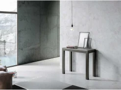 Mesa consola extensível 90x40/196 cm Everyday Small Evolution Cimento quadro Antracite