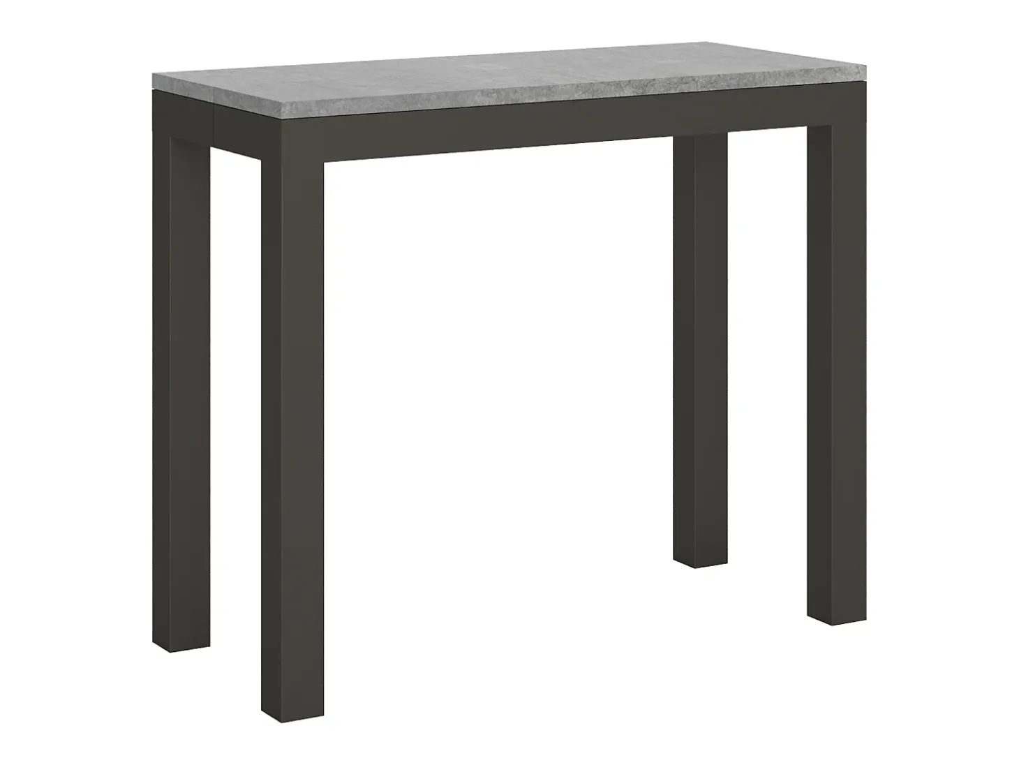 Mesa consola extensível 90x40/196 cm Everyday Small Evolution Cimento quadro Antracite