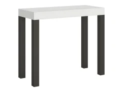 Mesa consola extensível 90x40/300 cm Everyday Cinza Branca quadro Antracite